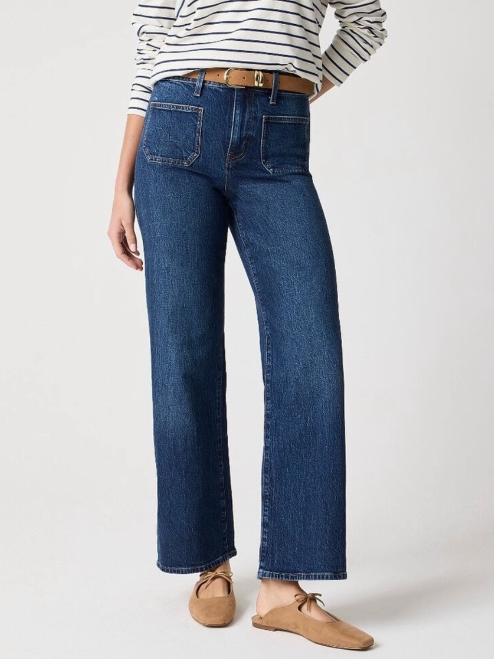 J. Crew Curvy Full-Length Slim Wide-Leg